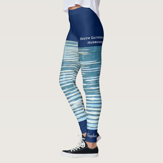 Leggings Légendes de réflexion d'eau avec faux shorts bleus (Gauche)