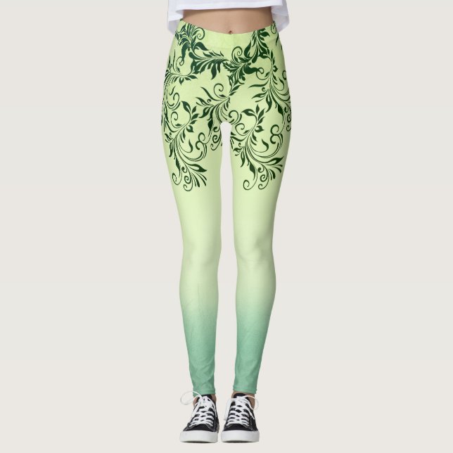 Leggings Légendes de rêve vert citron (Devant)