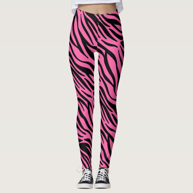 Leggings Légendes de zèbres roses chaudes (Devant)