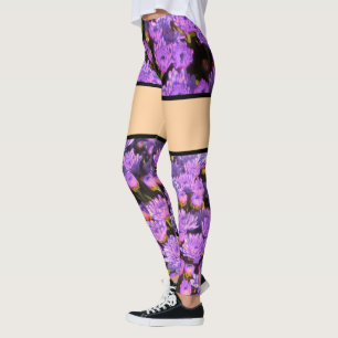 Leggings Légendes d'illusion de fleurs violettes
