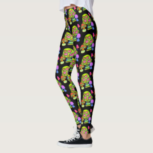 Leggings Légendes d'impression de champignons magiques
