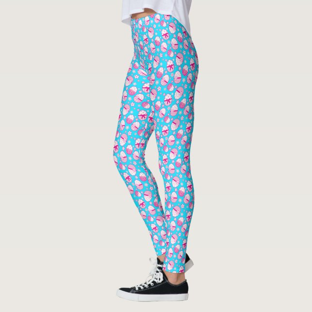 Leggings Légendes d'oeufs de Pâques rose (Gauche)