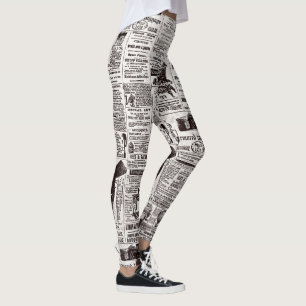 Leggings légendes du journal de texture