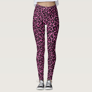 Leggings Légendes Empreintes de léopard roses funky