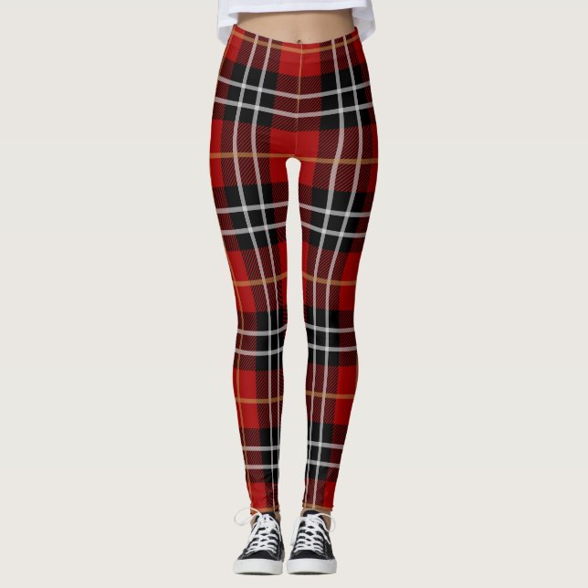 Leggings Légendes en plâtre rouge et noir (Devant)