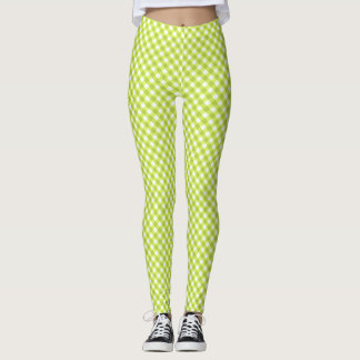 Leggings Légendes En vichy citron vert