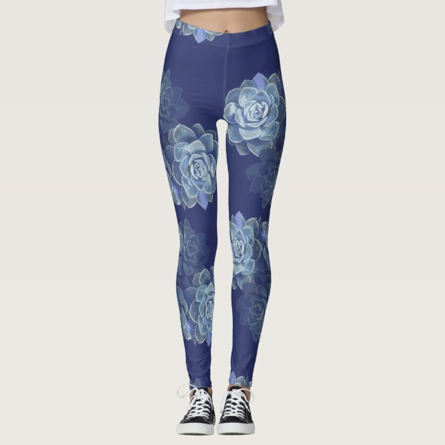 Leggings Légendes femelles Cactus bleu (Devant)