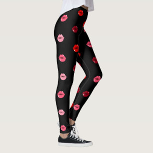 Leggings Légendes femmes lèvres roses et rouges mignonnes