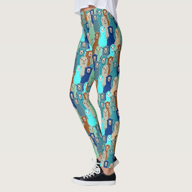 Leggings Légendes florales colorées d'Alpaca (Gauche)