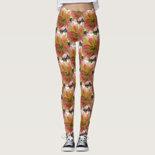 Leggings Légendes florales de la tulipe rose et jaune