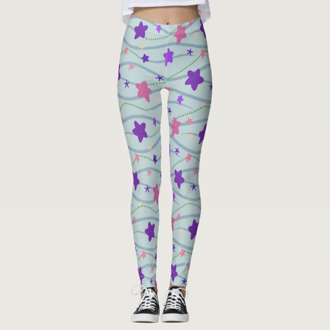 Leggings Légendes flottantes de poisson d'Amérique (Devant)
