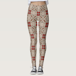 Leggings Légendes géométriques tulipes rouges