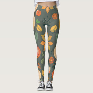 Leggings Légendes géométriques vives - Motif coloré