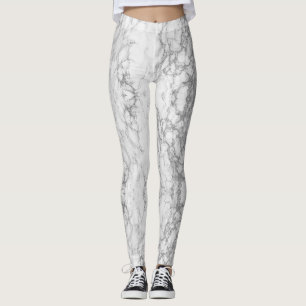 Leggings Légendes grises marbrées et blanches