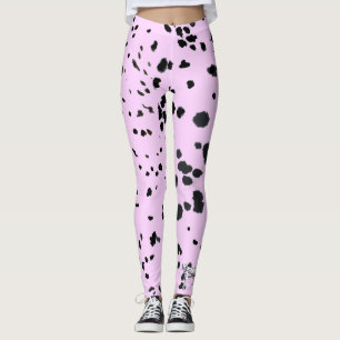 Leggings Légendes imprimées dalmatiennes roses
