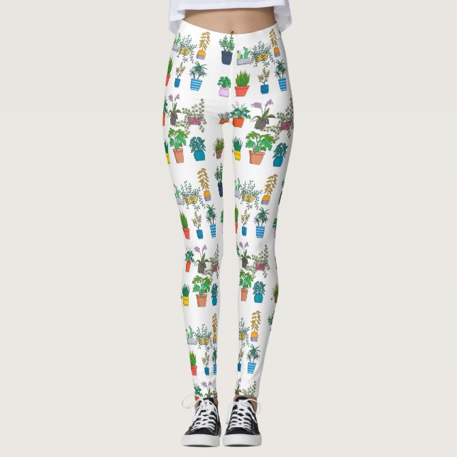 Leggings Légendes imprimées plantes de la maison (Devant)