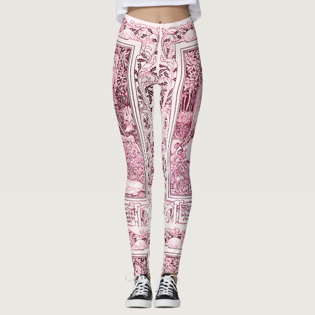 Leggings LÉGENDES MÉDIÉVALES Dame Et Chevalier, Flore Blanc (Devant)