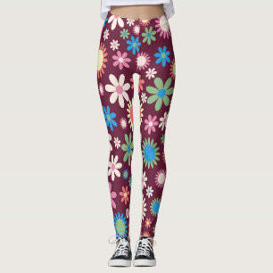 Leggings Légendes Motifs à fleurs des années 60