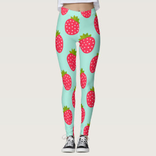 Leggings Légendes motifs bleues aux fraises