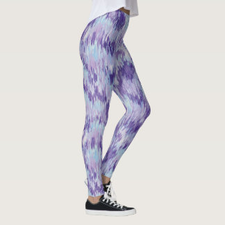 Leggings Légendes Motifs de peinture verticale violet et bl