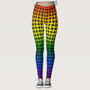 Leggings Légendes Motifs de tissage peint à l'arc-en-ciel