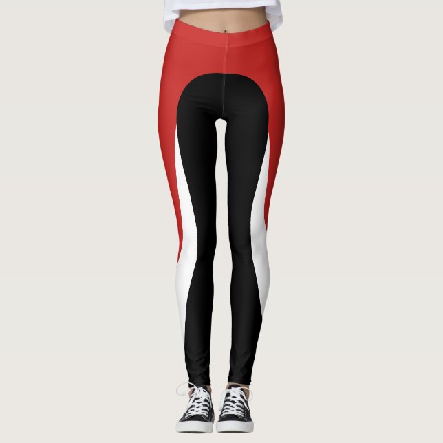 Leggings Légendes Motifs rouges/blanches/noires (Devant)
