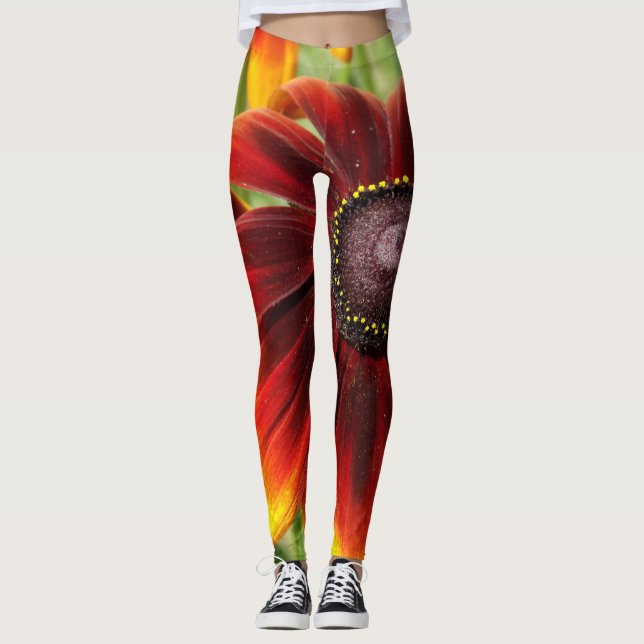 Leggings Légendes personnalisées d'été de fleurs (Devant)