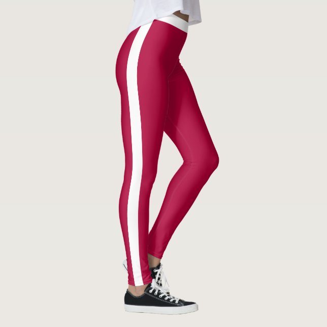 Leggings Légendes rouges Bande latérale blanche ou Choisir  (Droite)