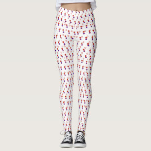Leggings Légendes rouges blanches et bleues petites taches