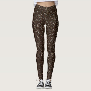 Leggings Légendes texture Parties scintillant Brown