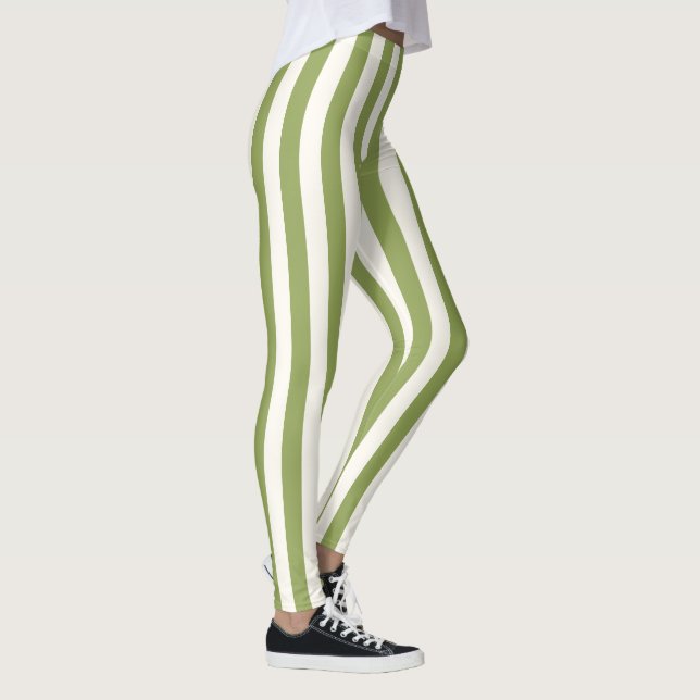 Leggings Légendes verticales de bande verte personnalisées (Droite)