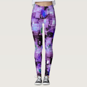Leggings Légendes violettes pixées