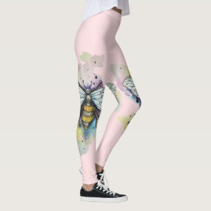Leggings Légères Jambes À Laver Abeille Et Arc-En-Ciel