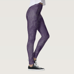 Leggings Légères Taches de Grunge au Crayon Violet