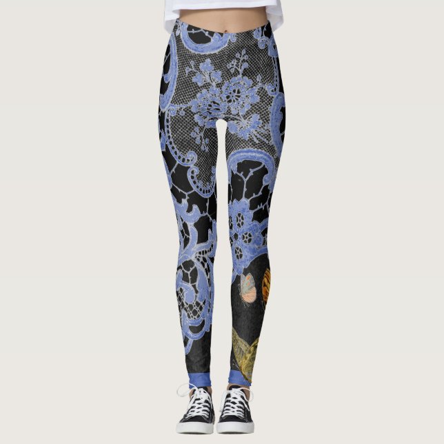 LEGGINGS LÉGGGINGS ANCIEN MOTIF DE LACE AVEC BULLETINS (Devant)