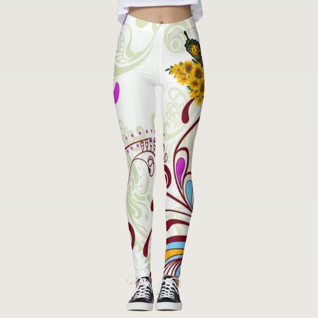 Leggings "Leggings floraux pour femmes" (Devant)