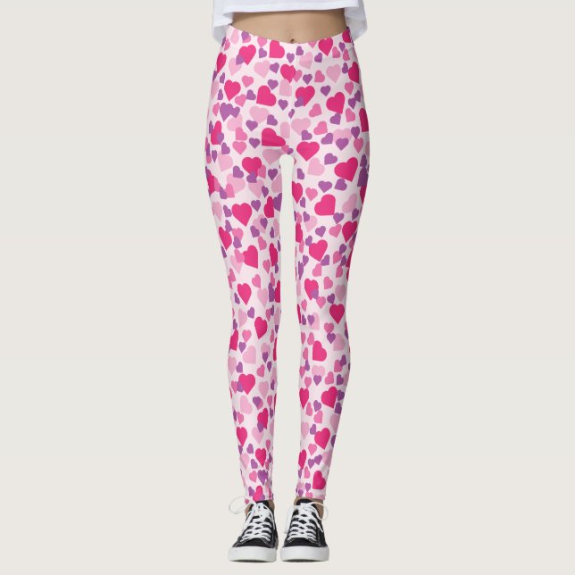 Leggings Leggins aux Coeurs roses (Devant)