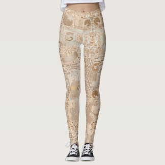 Leggings Leggins Beige Funky Artistique Alternative Motif