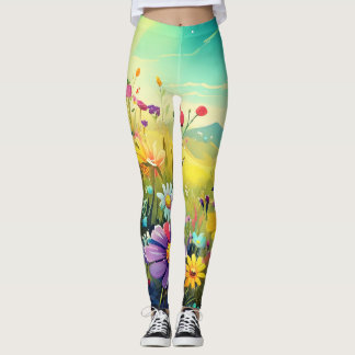 Leggings Leggins de Yoga dans la prairie colorée