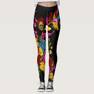 Leggings léggins fleuris abstraits et colorés