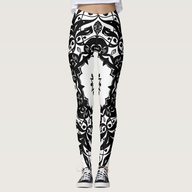Leggings Leggins noirs et blancs (Devant)