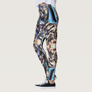 LEGGINGS LEGINES EN MÉTAL BLEU STEAMPUNK