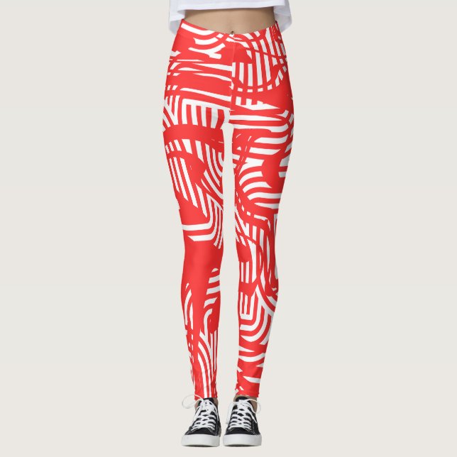 Leggings Légines revalorisées rouge sans effort Style et fl (Devant)