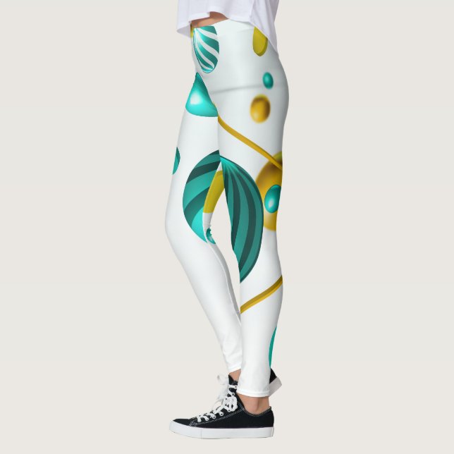 Leggings Legs Abstraits de la sphère 3D géométrique (Gauche)