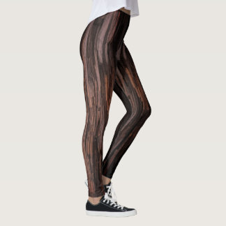 Leggings Legs d'écorce d'arbre rouge de bois