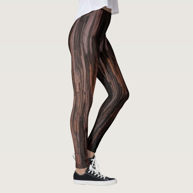 Leggings Legs d'écorce d'arbre rouge de bois (Droite)