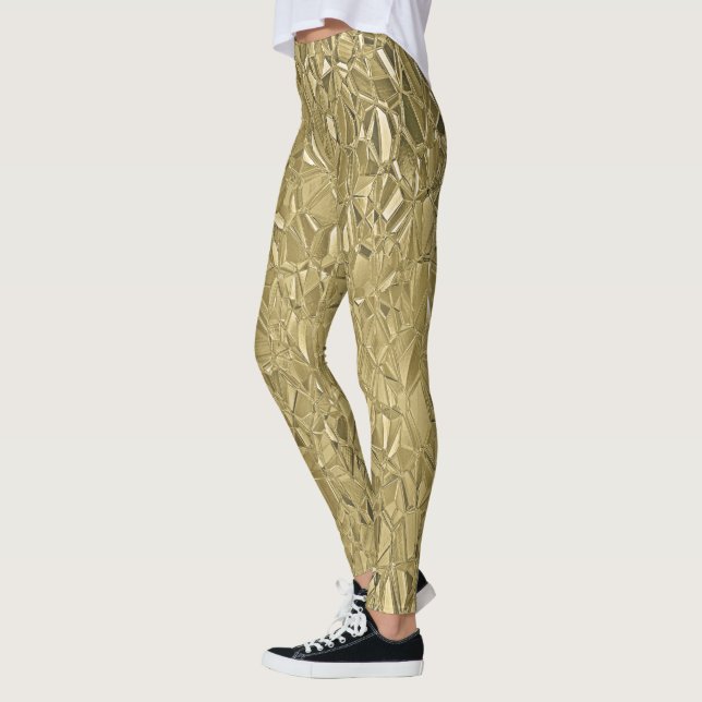 Leggings Legs en pierre métallique Gold Faux (Gauche)