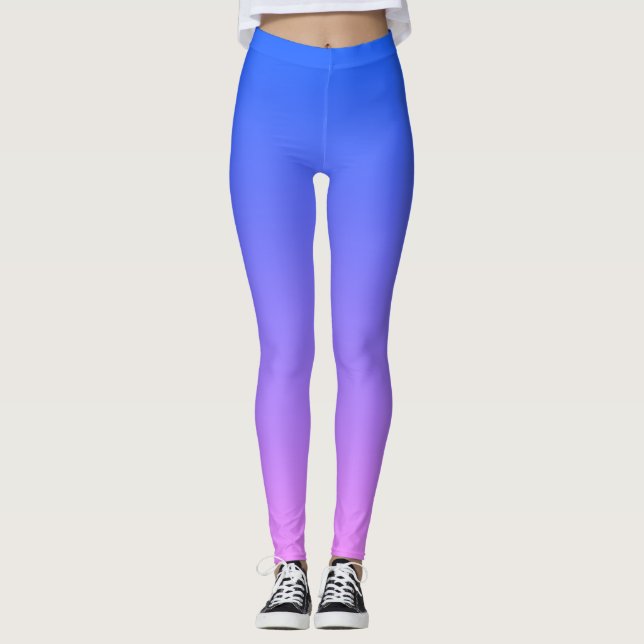Leggings Legs Monogrammes Ombre Bleu et Violet (Devant)