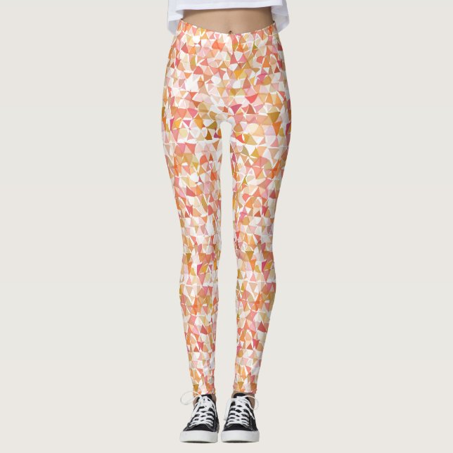Leggings Legs Motifs Abstraits géométriques - rose orange (Devant)