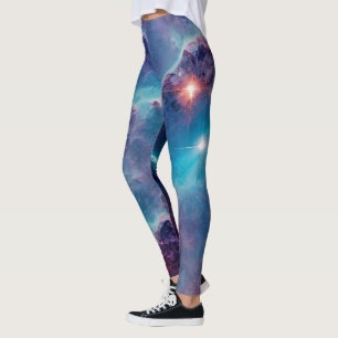 Leggings Legs Univers Nébuleuse Cosmique Bleue